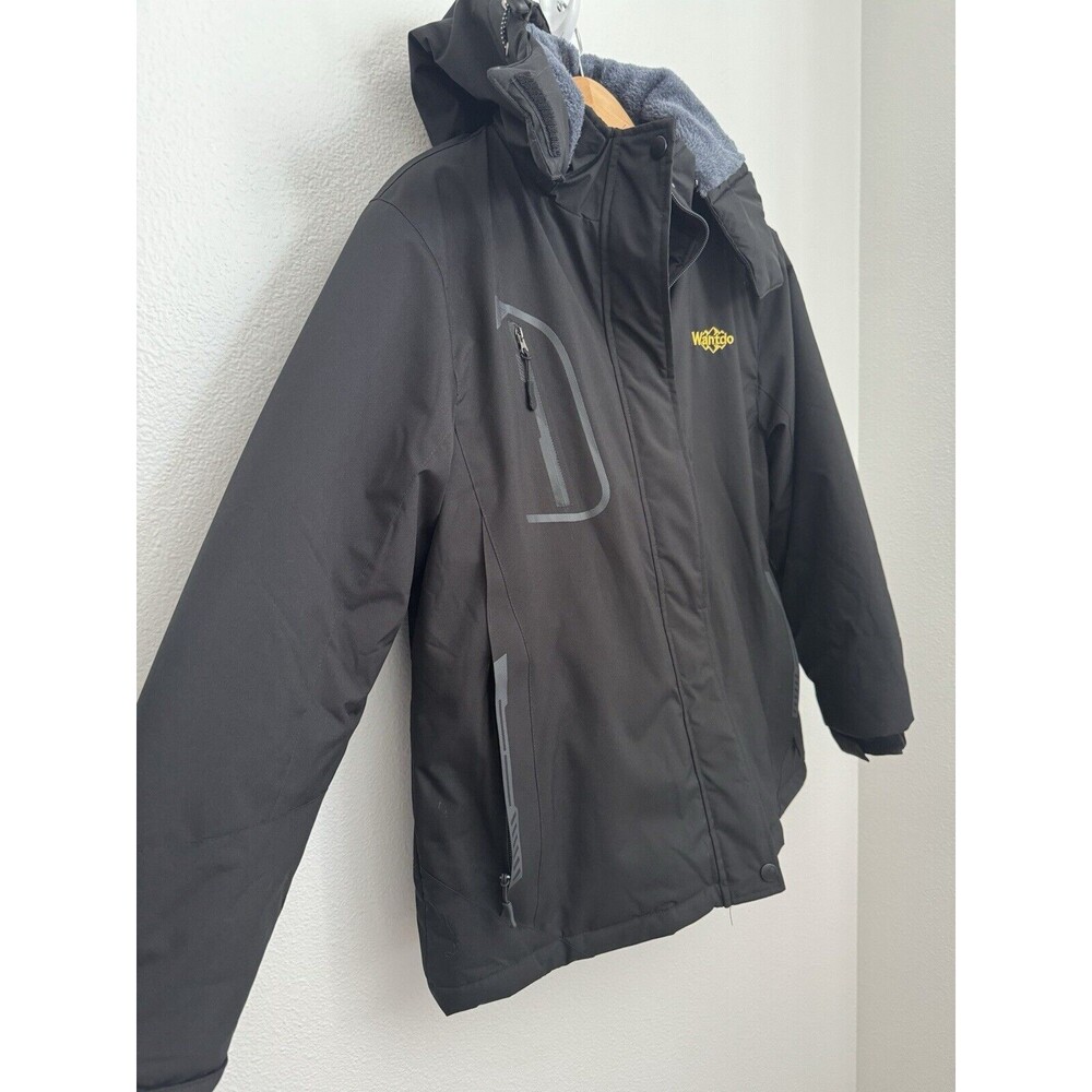 Wantdo Men Ski Coat L Warm Winter Snow Hood Snowboarding Black New No Tags - Picture 3 of 13